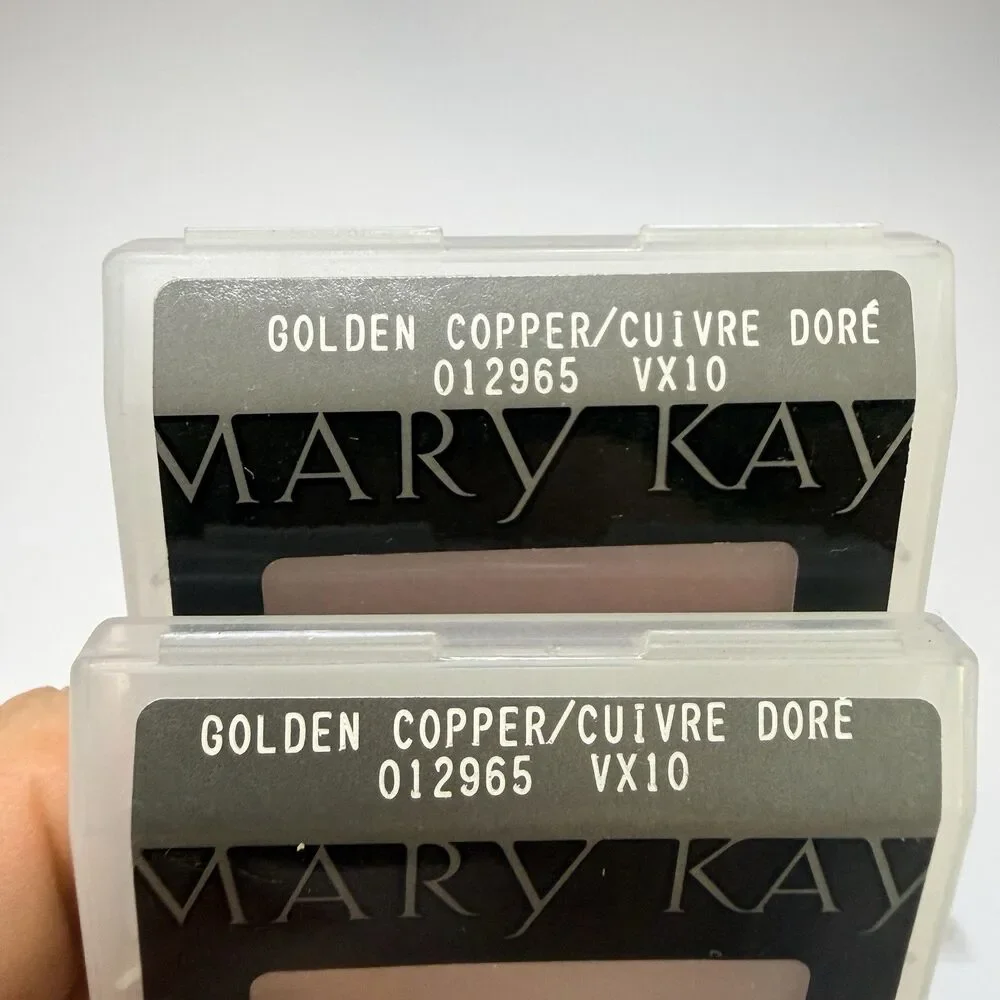 2-Mary Kay Golden Copper Mineral Cheek Color .18 Oz / 5 g + 2-MK Brushes NOS